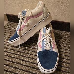 Vans Old Skool Stacked Pig Suede Sherpa multicolor shoes mens 8.5 womens 10